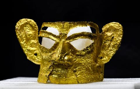 The gold masks found in Sanxingdui are believed to be about 3,000 years old.