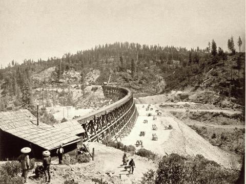 Chinese railroad workers in California, around 1869