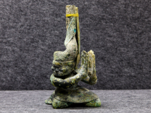 A newly excavated bronze statue from pit 4 at Sanxingdui, 2021. 